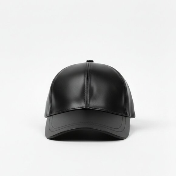 Tellaro Accessories - TELLARO Leather Baseball Cap - Black